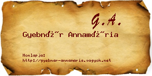 Gyebnár Annamária névjegykártya